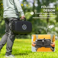 Outsunny Charcoal Barbecue Grill Folding Portable BBQ Grill for Camping with 1232 cm² Cooking Area, Adjustable Vent, Thermometer, Handles for Picnic, 59 x 37 x 36 cm, Black(m-5)