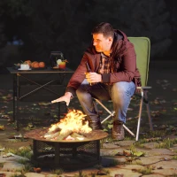 Outsunny Portable Padded Camping Chair, with Bag - Green(m-2)