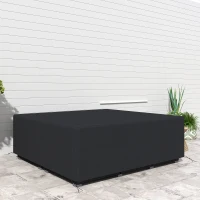Outsunny 600D Oxford Outdoor Garden Furniture Sofa Set Cover, Waterproof Anti-UV Rattan Sun Lounger Protection Protector Cover, 225L x 210W x 70Hcm, Black(m-9)