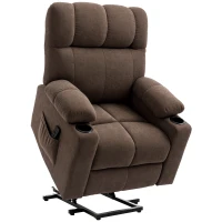 HOMCOM Electric Riser and Recliner Chair for Elderly, Power Lift Recliner Chair with Remote Control, Dark Brown(m-10)