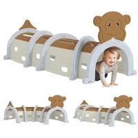 AIYAPLAY Monkey-Design Kids Play Tunnel for Crawling, Climbing, for ages 3-6 Years, Brown(m-10)