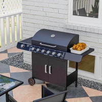 Outsunny Seven Burner Gas Grill, with Integrated Thermometer and Storage(m-9)