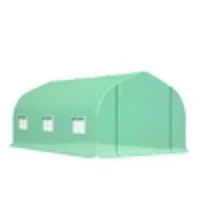 Outsunny Serra per Orto a Tunnel 4.5x3x2m con Tetto Spiovente in PE e Tubi d'Acciaio Verde Scuro(m-13)