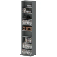 HOMCOM 260 Narrow CD Storage Unit - Grey(m-11)