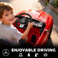 AIYAPLAY Licensed Mercedes AMG Kids Electric Car, 12V Ride On Car with Dual Motors, Remote Control for 3-6 Years, Red(m-7)