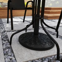 Outsunny 12kg Garden Parasol Base, Round Resin Garden Umbrella Base, Heavy Duty Parasol Stand for 38mm or 48mm Outdoor Umbrella Poles, Black(m-8)