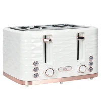 HOMCOM Four-Slice Rippled Toaster - White(m-11)