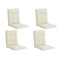 Outsunny Set of Four Padded Garden Seat Cushions - White(m-10)