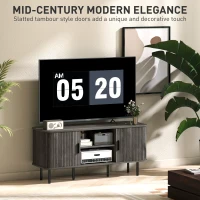 HOMCOM TV Stand Cabinet for TVs up to 55 Inches, TV Unit with Storage Shelves and Cupboard for Living Room, Grey(m-4)
