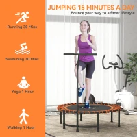 HOMCOM Mini Round Steel Frame Trampoline w/ Adjustable Handle, Orange(m-7)