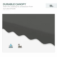 Outsunny 2.5m Square Double Top Garden Parasol Cantilever Umbrella with Ruffles, Dark Grey(m-5)
