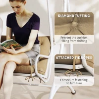 Outsunny Three-Seater Bench Cushion - Khaki(m-6)