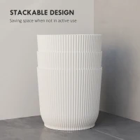 Outsunny Set of Three Ф22cm Planters - White(m-5)