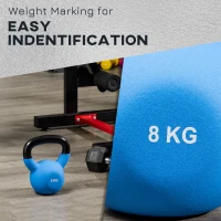 HOMCOM Kettlebell, 8kg Kettle Bell with Non-Slip Handle for Home Gym Weight Lifting and Strength Training, Blue(m-5)