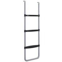 SPORTNOW Galvanised Steel Trampoline Ladder, 2 Steps/3 Steps Outdoor Trampoline Accessories for 6ft, 8ft, 10ft, 12ft, 13ft, 14ft, 16ft Trampoline, 110L x 32Wcm, Silver Tone(m-1)