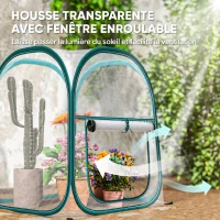 Outsunny Mini serre de jardin, mini pop up serre en PVC transparent, pour intérieur ou extérieur, pour légume, 70 x 70 x 80 cm(m-5)