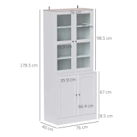 HOMCOM Double Storage Display Cabinet - White(m-3)