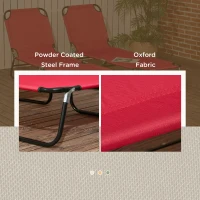 Outsunny Set of Two Folding Sun Loungers - Red(m-6)