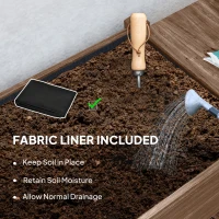 Outsunny 46 x 94cm Wooden Raised Planter, with Shelves - Carbonised(m-6)