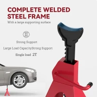 HOMCOM Axle Stands 2 Ton Car Jack Stands Pack of 2, 28-42.5 cm Height Adjustable Support Jack Stand, Heavy Duty Car Lift Tool for Vehicles, Caravans, Workshops, Garages, Red(m-6)