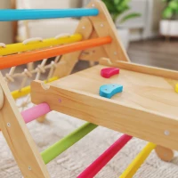 AIYAPLAY 8-in-1 Toddler Climbing Frame, Indoor Play Triangle Set with Slide, Arch and Triangle Ladder, Multicolour(m-9)
