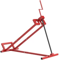 HOMCOM 400 kg Foldable Ride-On Mower Jack Lift, Adjustable Steel Lifting Device, for Lawn Mower, ATV, Red(m-1)