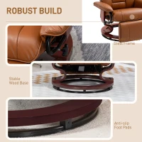 HOMCOM Faux Leather Recliner Chair - Brown(m-8)