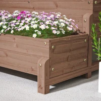 Outsunny 2-Tier Raised Garden Bed with Trellis, Wooden Elevated Planter Box with Drainage Holes, Outdoor Raised Planter for Climbing Plants, Fruits, Vegetables, Flowers, Brown(m-9)