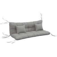 Outsunny Back and Seat Cushion Replacement with 2 Pillows, Patio Chair Cushions Set with Ties, Light Grey(m-10)