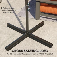 Outsunny 2.5m Rotating Cantilever Parasol - Orange(m-6)