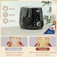 HOMCOM Kettle and Toaster Set, 1.7L 3000W Fast Boil Kettle & 2 Slice Toaster Kitchen Set with 7 Level Browning Controls, Defrost, Reheat, Boil-dry Protection, Black(m-5)