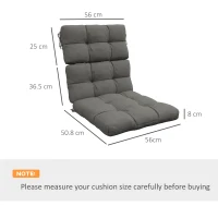 Outsunny 2-Piece Seat Cushion Replacement with Backrest, Garden Patio Chair Cushions Set with Ties, Charcoal Grey(m-3)