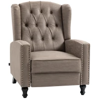 HOMCOM Chesterfield-Style Reclining Armchair - Brown(m-1)