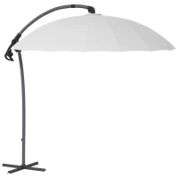 Outsunny 2.7m Cantilever Parasol, with Cross Base - Grey(m-11)