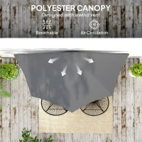 Outsunny 3(m) Half Parasol, Semi Round Umbrella with Metal Frame, Crank Handle for Balcony, Garden, Dark Grey(m-5)