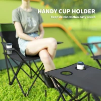 Outsunny Four-Piece Portable Picnic Table Set - Green(m-5)