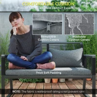 Outsunny 4 Pieces Rattan Garden Furniture Set - Charcoal Grey(m-5)