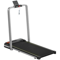 SPORTNOW Folding Walking Treadmill, Under Desk Walking Pad with Incline, Silver Tone(m-1)