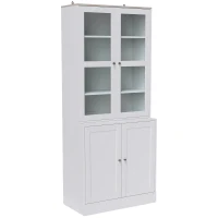 HOMCOM Double Storage Display Cabinet - White(m-1)