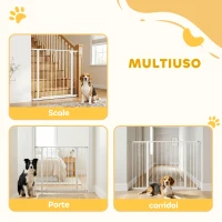 PawHut Cancellino per Cani di Sicurezza Estensibile da 76-107cm Montaggio a Pressione, Metallo e Plastica, Bianco(m-5)