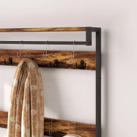 HOMCOM Industrial-Style Multi-Use Hallway Tree - Brown/Black(m-8)