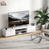 HOMCOM Modern TV unit Cabinet Entertainment Centre for TVs up to 90" w/ Cabinet Shelf for Living room Bedroom White(m-2)