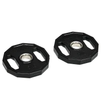 SPORTNOW Olympic Weight Plates Set, Metal and Rubber Bumper Plates Weights Discs with 2"/5cm Holes, for Home Gym Weight Lifting Strength Training, 2 x 5kg, Black(m-11)