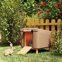 PawHut Water-Resistant Rabbit Hutch Cover for X-D2-0047 and Similar Models, 43 x 52 x 37cm, Brown(m-7)