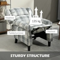 HOMCOM 160° Reclining Armchair, with Footrest - Grey(m-6)