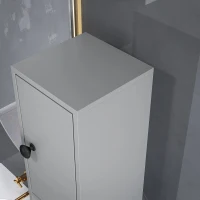 kleankin 180cm Slim Bathroom Cabinet, with Drawer, Shelves and Cupboards - Grey(m-8)