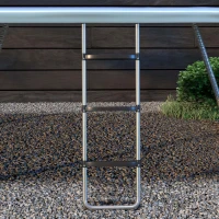 SPORTNOW Galvanised Steel Trampoline Ladder, 2 Steps/3 Steps Outdoor Trampoline Accessories for 6ft, 8ft, 10ft, 12ft, 13ft, 14ft, 16ft Trampoline, 110L x 32Wcm, Silver Tone(m-7)