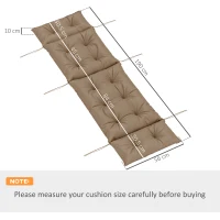 Outsunny Sun Lounger Cushion Only, 190 x 56 x 10 cm Garden Lounge Chair Cushion, UPF20+ 220gsm Fabric, Thick Sunbed Replacement Pad with 6 Ties, Khaki(m-3)