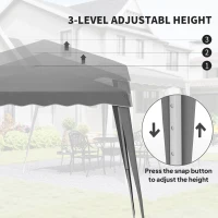 Outsunny 2.5 x 2.5M Pop up Garden Tent - Grey(m-7)