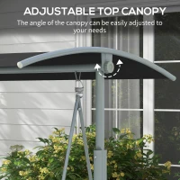 Outsunny 2 Seater Garden Swing Chair Patio Rocking Bench w/ Tilting Canopy, Double Padded Seats, Storage Bag and Tray, Black(m-4)